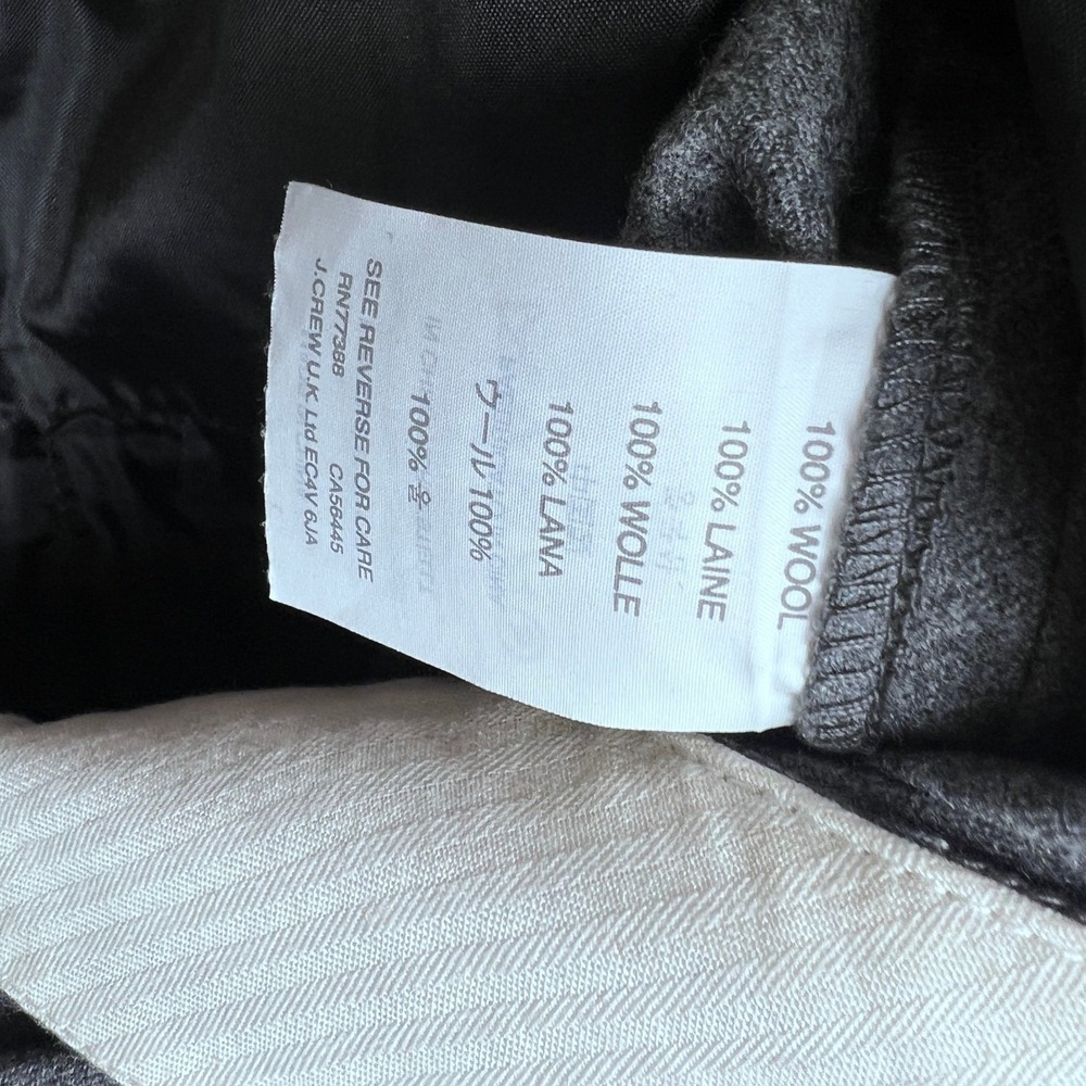 J.Crew Wool Dress Pants Womens Size 0 100% Wool Vitale Barberis Canonico Grey - Picture 10 of 12